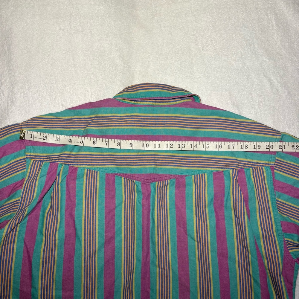 VTG Colors By Alexander Julian Large Multicolor Stripe Button Shirt - Picture 6 of 6